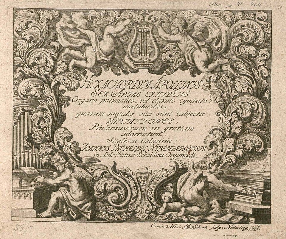 Titelblatt des „Hexachordum Apollinis“ (1699) von Johann Pachelbel